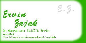 ervin zajak business card